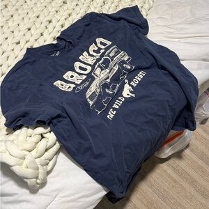 Navy Graphic T-Shirt with Bronco Design